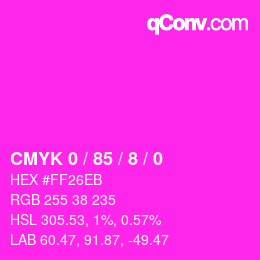 颜色代码: CMYK 0 / 85 / 8 / 0 | qconv.com