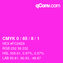Color code: CMYK 0 / 85 / 8 / 1 | qconv.com