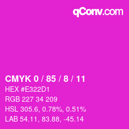 カラーコード: CMYK 0 / 85 / 8 / 11 | qconv.com