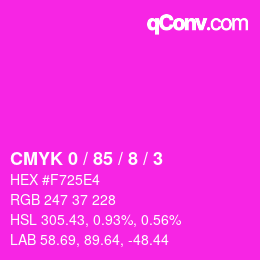 カラーコード: CMYK 0 / 85 / 8 / 3 | qconv.com