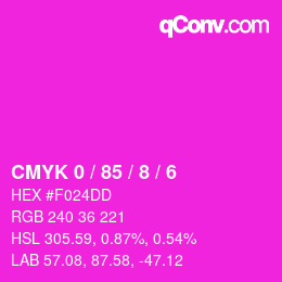 Código de color: CMYK 0 / 85 / 8 / 6 | qconv.com