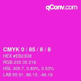 カラーコード: CMYK 0 / 85 / 8 / 8 | qconv.com