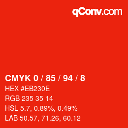 Color code: CMYK 0 / 85 / 94 / 8 | qconv.com