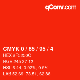 Color code: CMYK 0 / 85 / 95 / 4 | qconv.com