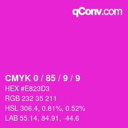 カラーコード: CMYK 0 / 85 / 9 / 9 | qconv.com