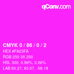 カラーコード: CMYK 0 / 86 / 0 / 2 | qconv.com