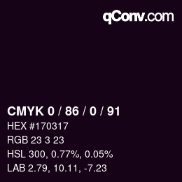 カラーコード: CMYK 0 / 86 / 0 / 91 | qconv.com