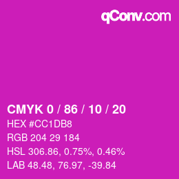 Color code: CMYK 0 / 86 / 10 / 20 | qconv.com