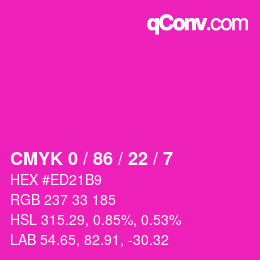颜色代码: CMYK 0 / 86 / 22 / 7 | qconv.com