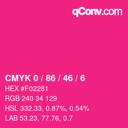 Color code: CMYK 0 / 86 / 46 / 6 | qconv.com
