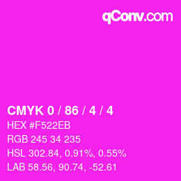 Color code: CMYK 0 / 86 / 4 / 4 | qconv.com