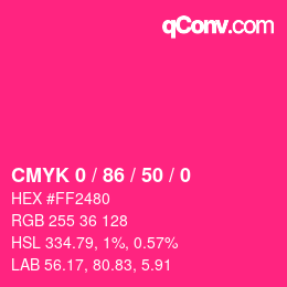 Farbcode: CMYK 0 / 86 / 50 / 0 | qconv.com