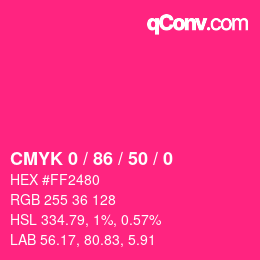 Farbcode: CMYK 0 / 86 / 50 / 0 | qconv.com