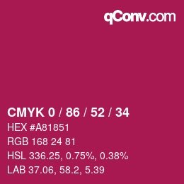 Color code: CMYK 0 / 86 / 52 / 34 | qconv.com