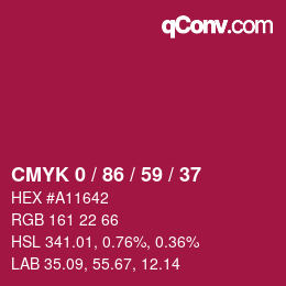 Color code: CMYK 0 / 86 / 59 / 37 | qconv.com