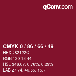 Color code: CMYK 0 / 86 / 66 / 49 | qconv.com