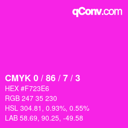 颜色代码: CMYK 0 / 86 / 7 / 3 | qconv.com