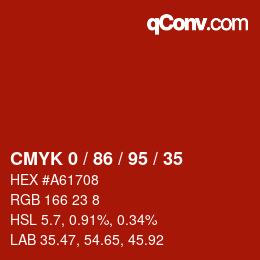Color code: CMYK 0 / 86 / 95 / 35 | qconv.com