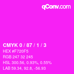 颜色代码: CMYK 0 / 87 / 1 / 3 | qconv.com