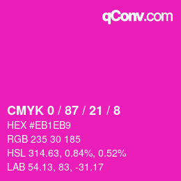 Color code: CMYK 0 / 87 / 21 / 8 | qconv.com