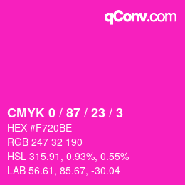 カラーコード: CMYK 0 / 87 / 23 / 3 | qconv.com