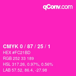 Color code: CMYK 0 / 87 / 25 / 1 | qconv.com