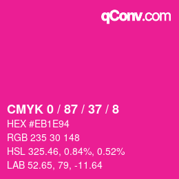 Color code: CMYK 0 / 87 / 37 / 8 | qconv.com