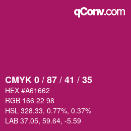 Color code: CMYK 0 / 87 / 41 / 35 | qconv.com