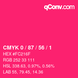 Color code: CMYK 0 / 87 / 56 / 1 | qconv.com