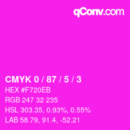 カラーコード: CMYK 0 / 87 / 5 / 3 | qconv.com