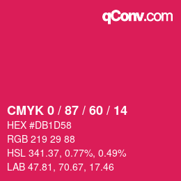 Color code: CMYK 0 / 87 / 60 / 14 | qconv.com