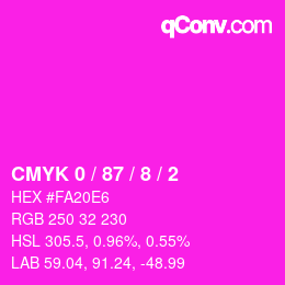Color code: CMYK 0 / 87 / 8 / 2 | qconv.com