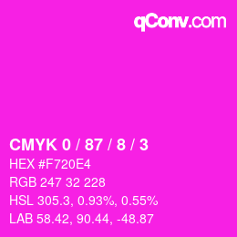 Color code: CMYK 0 / 87 / 8 / 3 | qconv.com