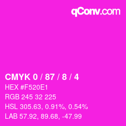 Color code: CMYK 0 / 87 / 8 / 4 | qconv.com