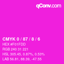 Color code: CMYK 0 / 87 / 8 / 6 | qconv.com