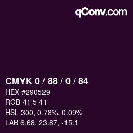 Color code: CMYK 0 / 88 / 0 / 84 | qconv.com