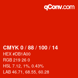 Color code: CMYK 0 / 88 / 100 / 14 | qconv.com