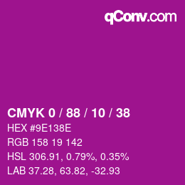颜色代码: CMYK 0 / 88 / 10 / 38 | qconv.com