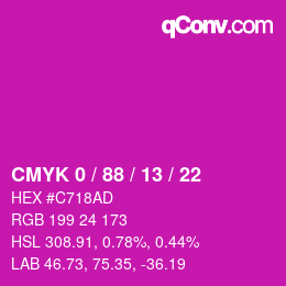 Color code: CMYK 0 / 88 / 13 / 22 | qconv.com