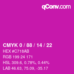 颜色代码: CMYK 0 / 88 / 14 / 22 | qconv.com
