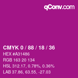 颜色代码: CMYK 0 / 88 / 18 / 36 | qconv.com
