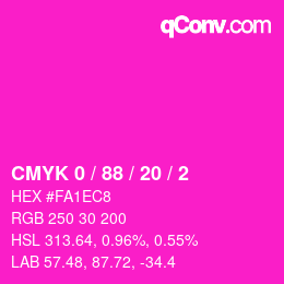 Color code: CMYK 0 / 88 / 20 / 2 | qconv.com