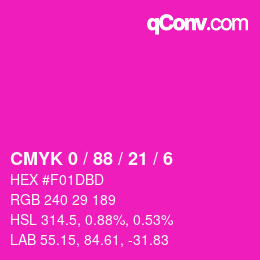 Color code: CMYK 0 / 88 / 21 / 6 | qconv.com