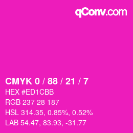Código de color: CMYK 0 / 88 / 21 / 7 | qconv.com