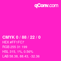 颜色代码: CMYK 0 / 88 / 22 / 0 | qconv.com