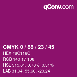 Color code: CMYK 0 / 88 / 23 / 45 | qconv.com