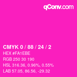 Color code: CMYK 0 / 88 / 24 / 2 | qconv.com