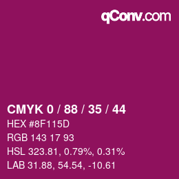 Código de color: CMYK 0 / 88 / 35 / 44 | qconv.com