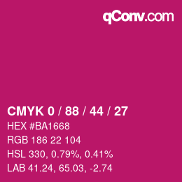 Color code: CMYK 0 / 88 / 44 / 27 | qconv.com