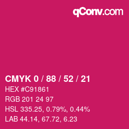 Color code: CMYK 0 / 88 / 52 / 21 | qconv.com